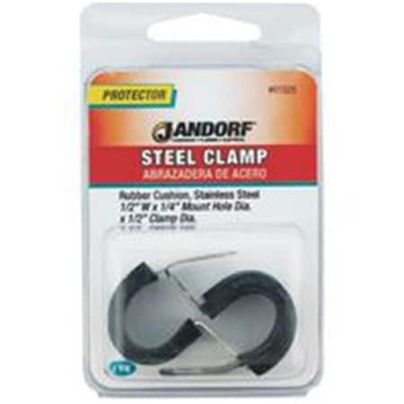Jandorf Cable Clamp, Stainless Steel, 1/2 in Bundle Dia., Black 3395894